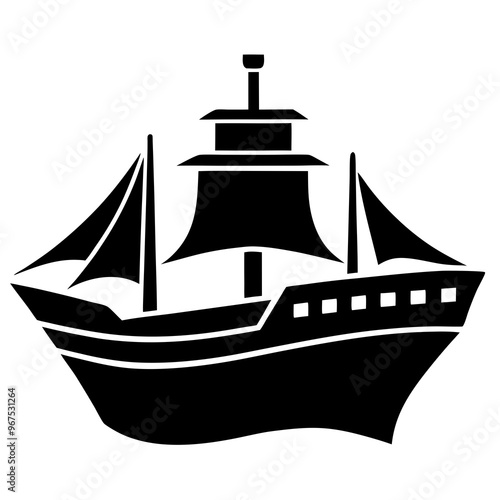 silhouette of ship icon vector illustration 