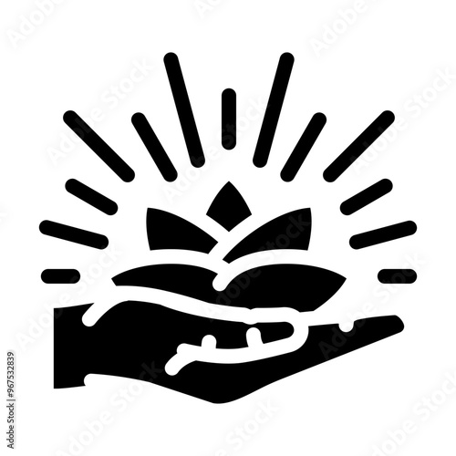 healing hands acupuncture glyph icon vector. healing hands acupuncture sign. isolated symbol illustration