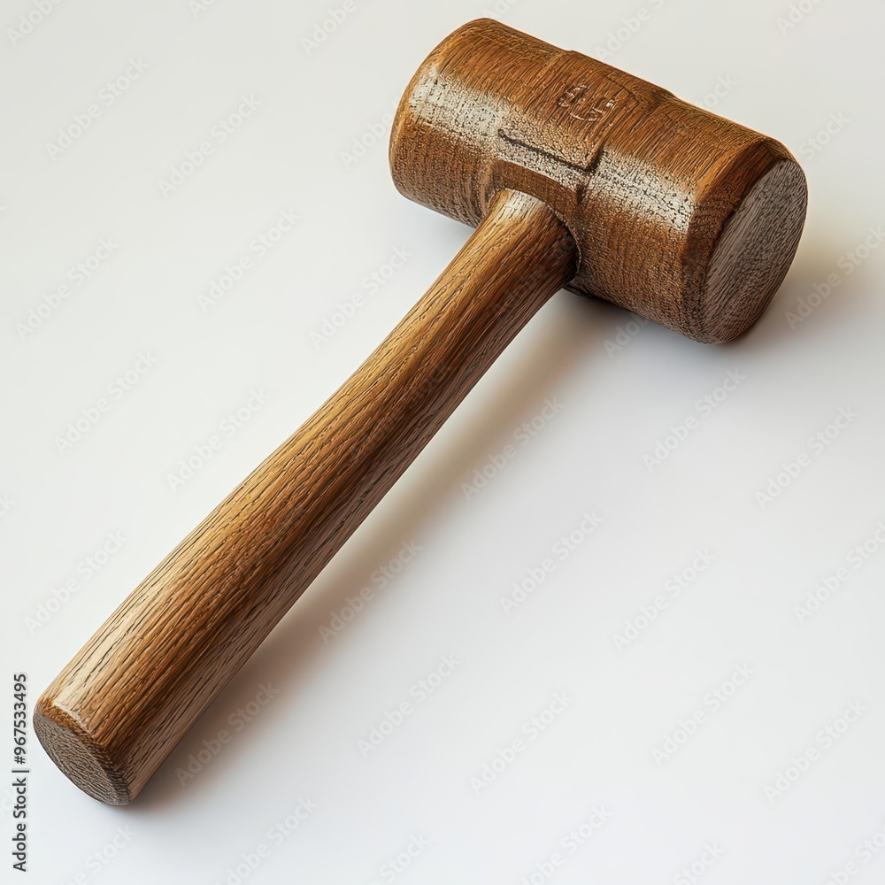 High-resolution image of a mallet isolated on a white background, essential tool for striking and shaping, detailed and sharp design High-resolution image of a mallet isolated on a white background, essential tool for striking and shaping, detailed and sharp design