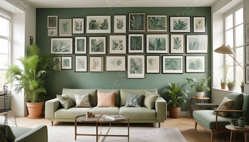 Photo interior modern design room 3d illustration;