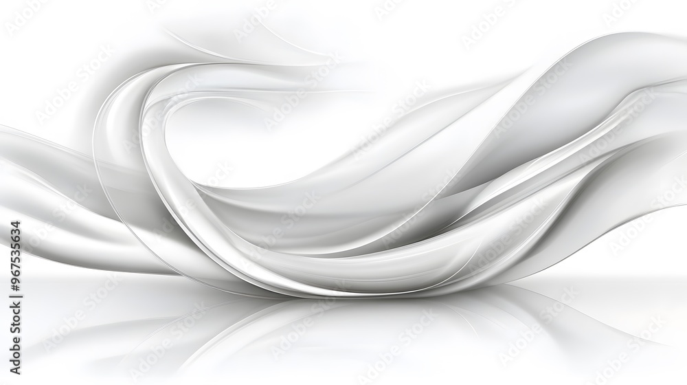 Naklejka premium Abstract White Swirling Lines Design