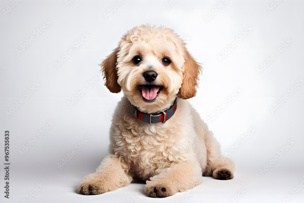 Obraz premium Bichpoo dog on white background, Ai Generated