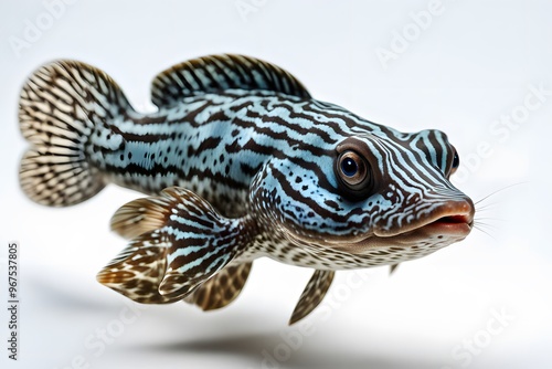 Blue eyed pleco on white background on white background, Ai Generated photo