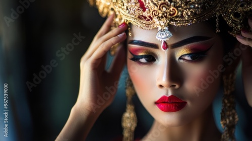 A Woman in Traditional Indonesian Attire