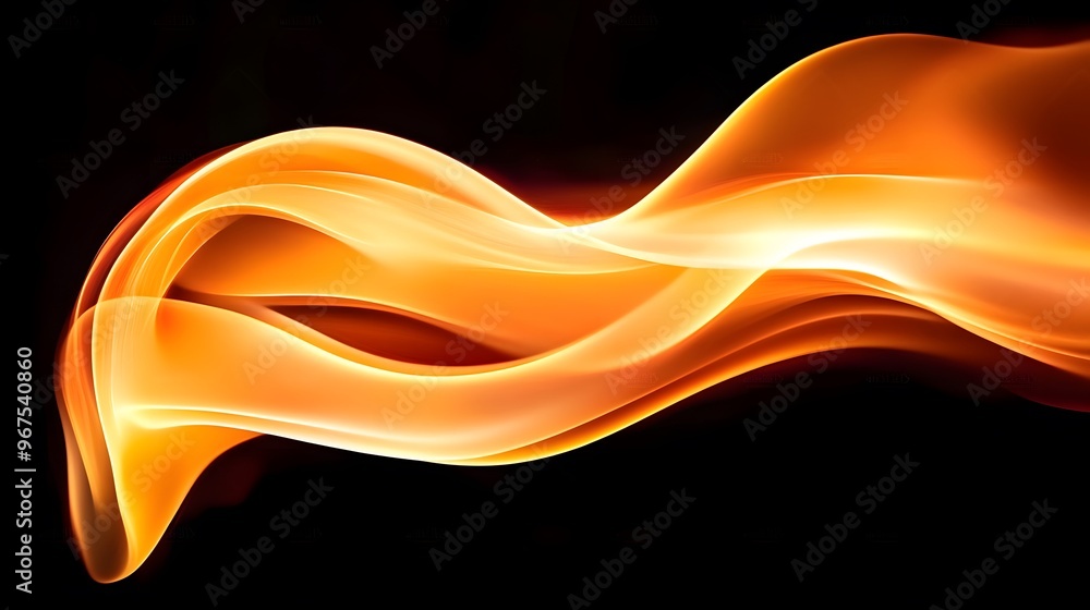 Obraz premium Abstract Orange Wave on Black Background