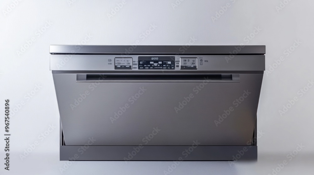 Modern Stainless Steel Dishwasher with Digital Display Modern Stainless Steel Dishwasher with Digital Display