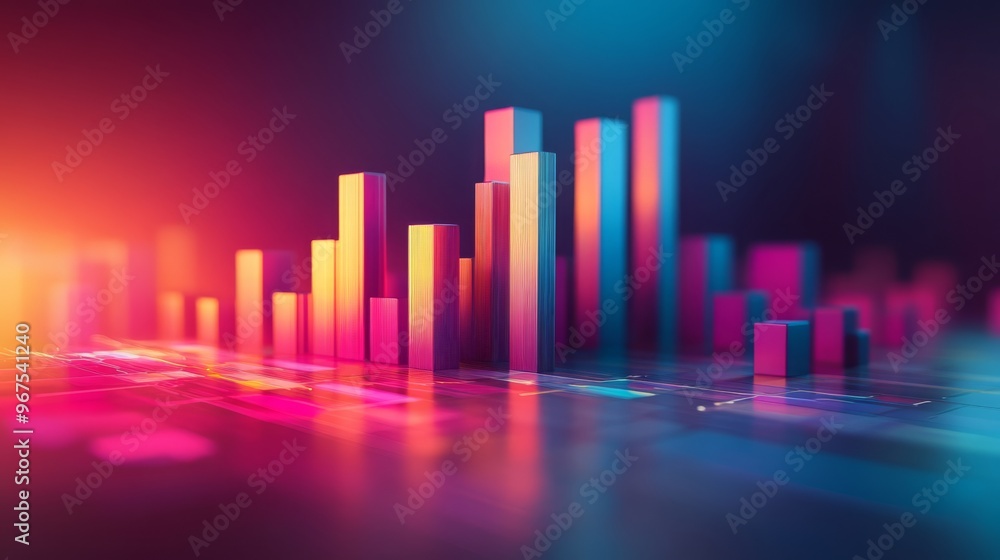 A colorful cityscape with tall buildings A colorful cityscape with tall buildings