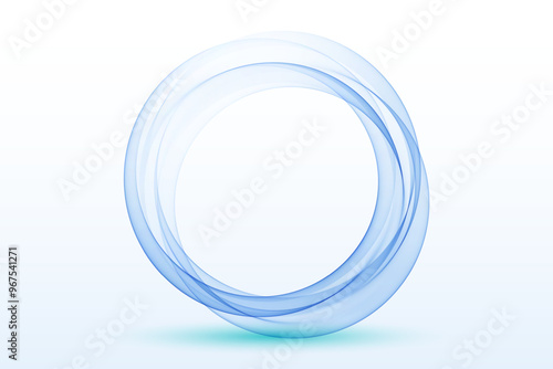 Abstract vortex energy circle Blue wave design element.