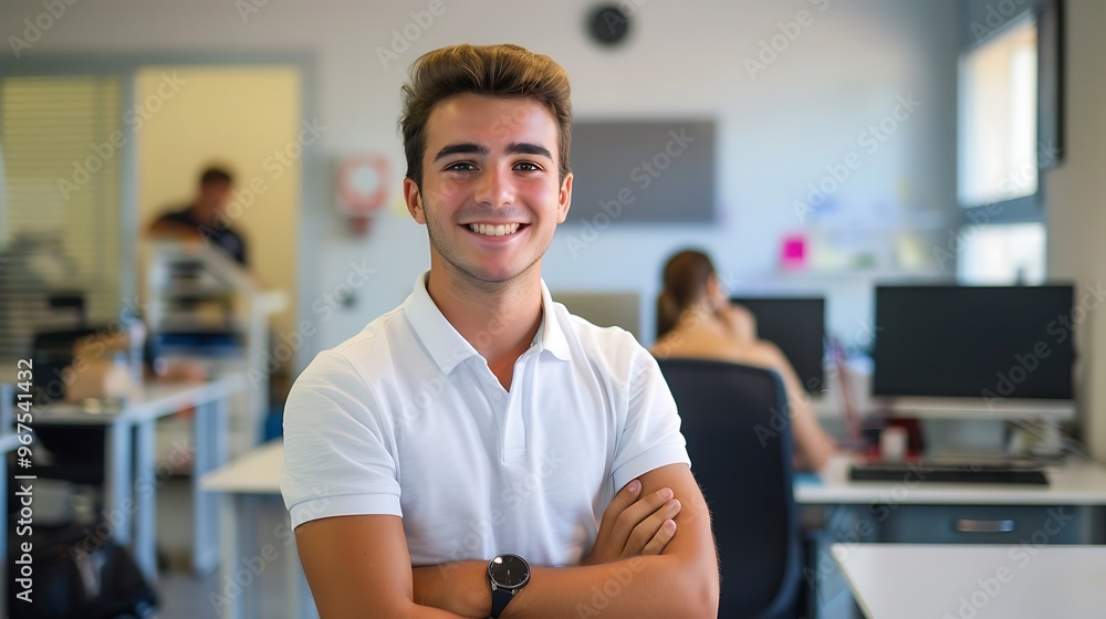 Young Entrepreneur Smiling in Startup Office, Business Theme, Portrait Shot, Plain Office Background, Entrepreneur Young Entrepreneur Smiling in Startup Office, Business Theme, Portrait Shot, Plain Office Background, Entrepreneur