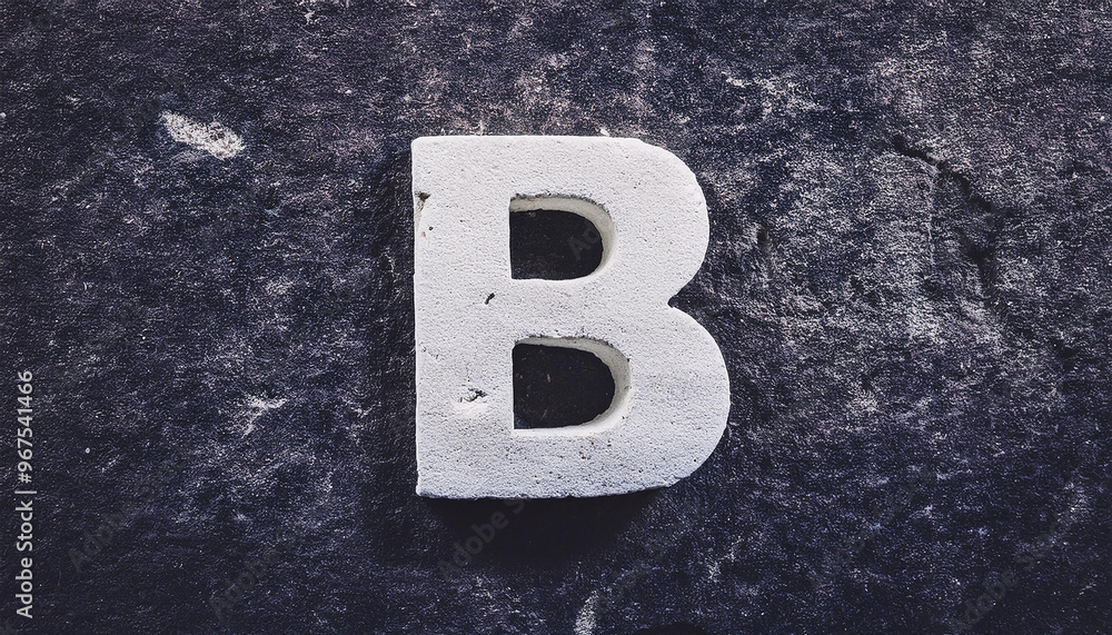Stone letter 'B' on dark abstract rough background. Grunge wall with cracks and scratches effect. Stone letter 'B' on dark abstract rough background. Grunge wall with cracks and scratches effect.