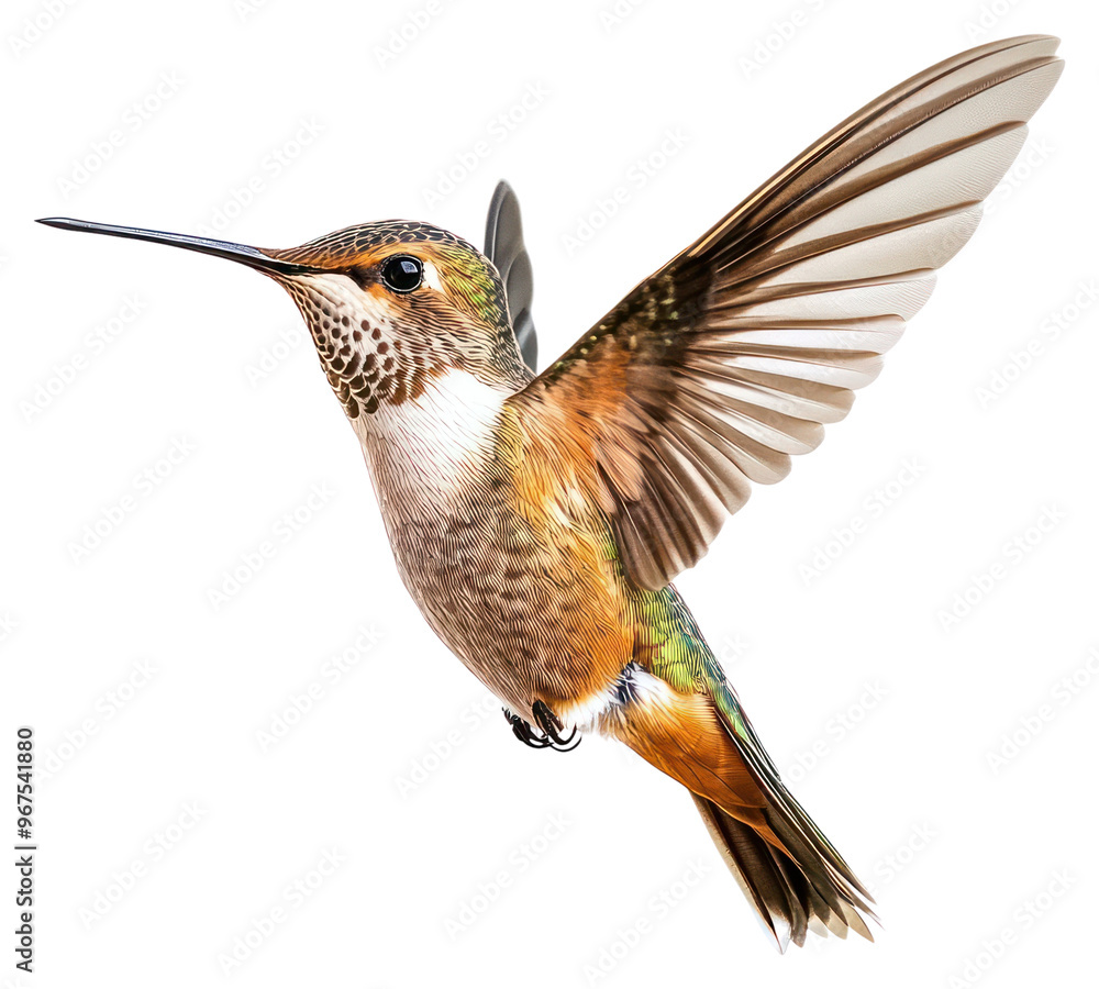 Fototapeta premium PNG A flying hummingbird photography birdwatching colorful.