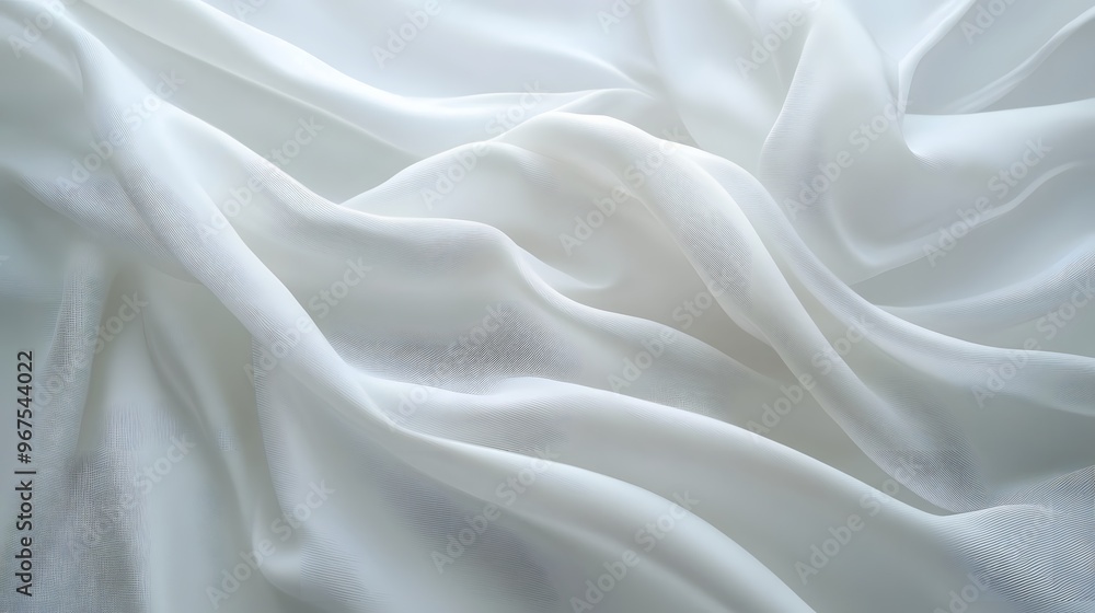 White flowing fabric, silky texture, elegant drapery, floating cloth, dynamic movement, graceful folds, ethereal material, lightweight textile, soft waves, abstract form. White flowing fabric, silky texture, elegant drapery, floating cloth, dynamic movement, graceful folds, ethereal material, lightweight textile, soft waves, abstract form.