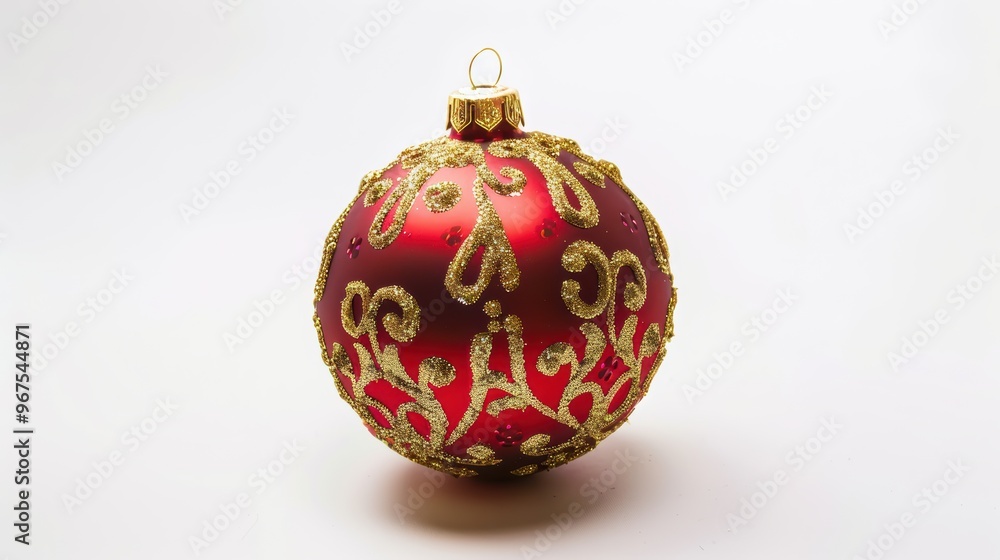 Red Christmas ball on white background isolated Red Christmas ball on white background isolated