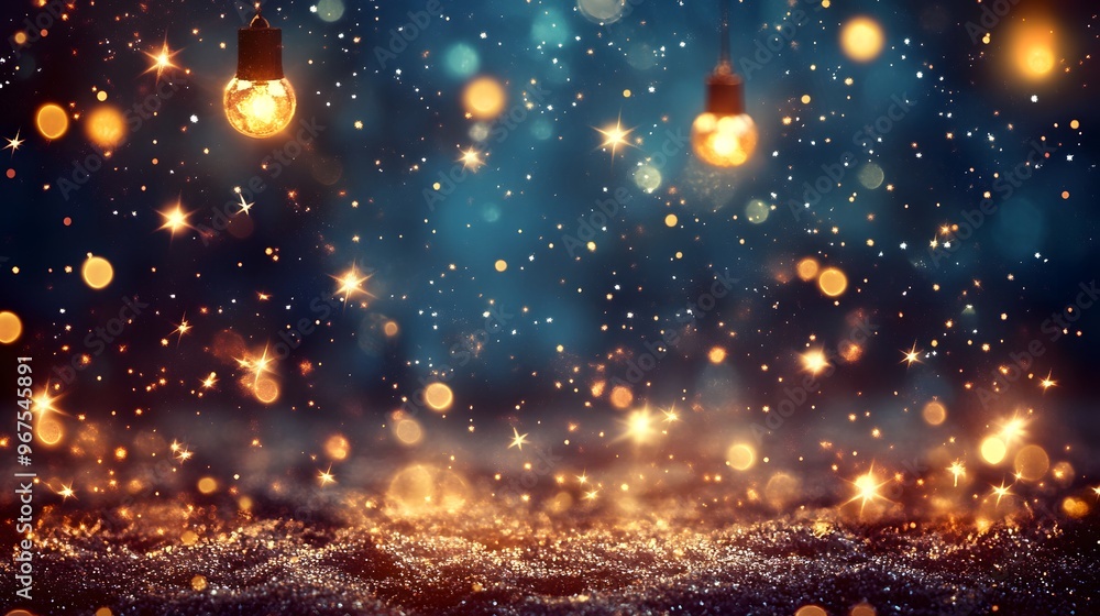 Obraz premium Abstract Festive Background with Sparkling Lights and Glitter
