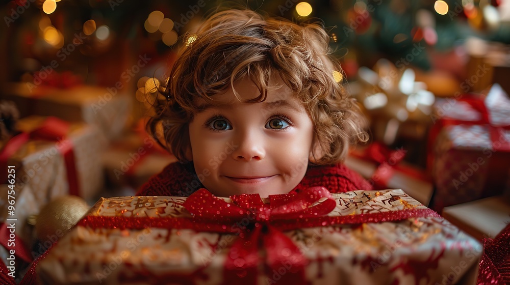 Children excitedly opening presents under the Christmas tree, their faces lit with joy. Capture the wonder and excitement of Christmas morning Children excitedly opening presents under the Christmas tree, their faces lit with joy. Capture the wonder and excitement of Christmas morning