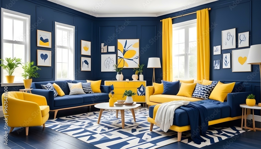 Photo interior modern design room 3d illustration; Photo interior modern design room 3d illustration;