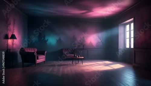 Photo interior modern design room 3d illustration;