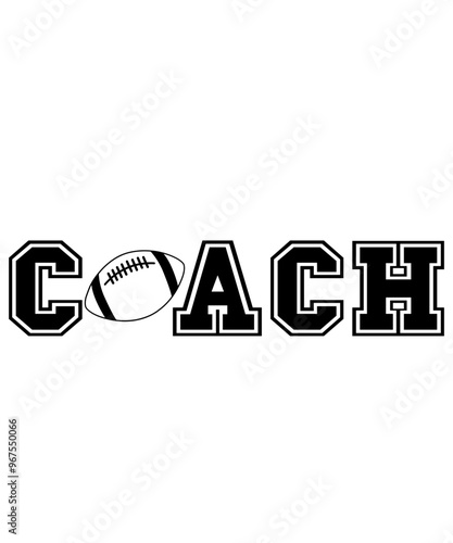 Coach sports typography clip art design on plain white transparent isolated background for card, shirt, hoodie, sweatshirt, apparel, card, tag, mug, icon, poster or badge