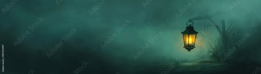 A mysterious lantern glowing in a foggy landscape, creating an eerie and atmospheric scene perfect for storytelling. A mysterious lantern glowing in a foggy landscape, creating an eerie and atmospheric scene perfect for storytelling.