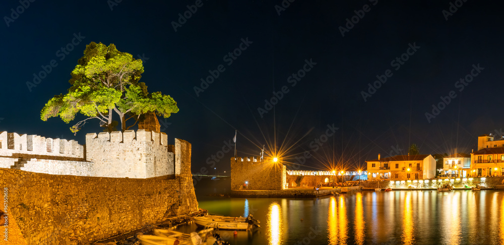 Panorama of Nafpaktos famous touristic port.