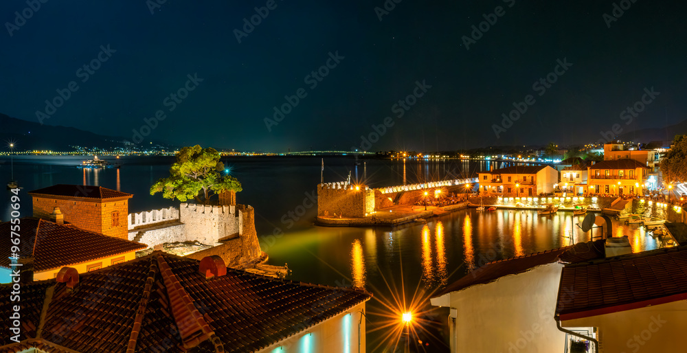 Nafpaktos famous touristic port from the top.