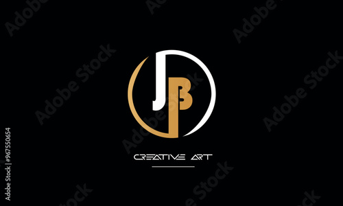 JB, BJ, J, B abstract letters logo monogram