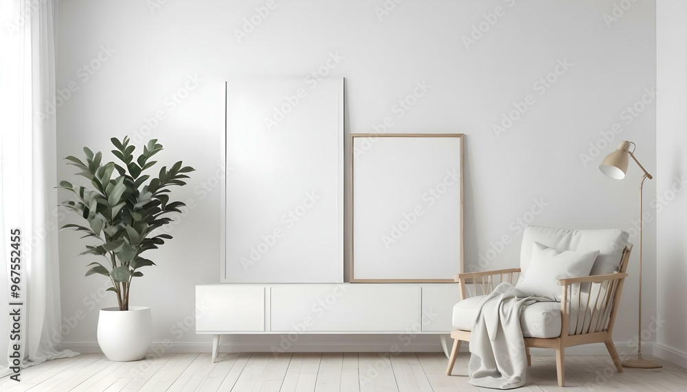 Fototapeta premium Photo interior modern design room 3d illustration;