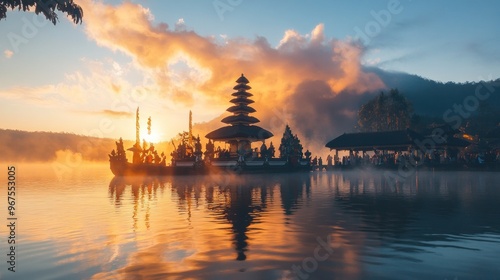 Wallpaper Mural Ulun Danu Bratan Temple at Sunrise in Bali Torontodigital.ca