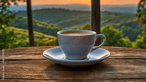 cup of coffee on a table, ai generated