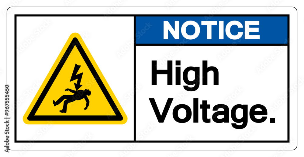 Fototapeta premium Notice High Voltage Symbol Sign, Vector Illustration, Isolate On White Background Label .EPS10