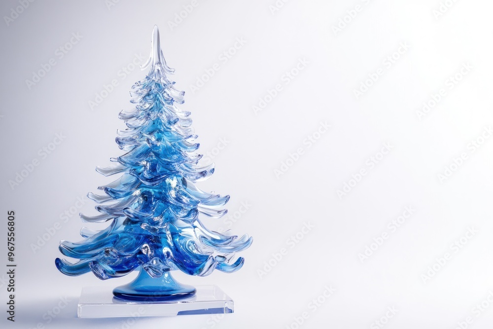 Blue Glass Christmas Tree Ornament on White Background Blue Glass Christmas Tree Ornament on White Background