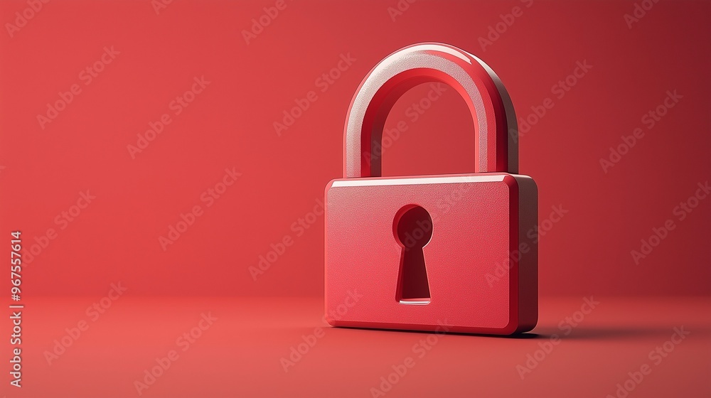 Red Padlock Symbolizing Security and Protection Red Padlock Symbolizing Security and Protection