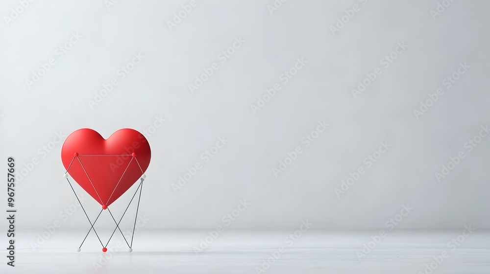Floating Red Heart Abstract Symbol of Love and Romance Floating Red Heart Abstract Symbol of Love and Romance
