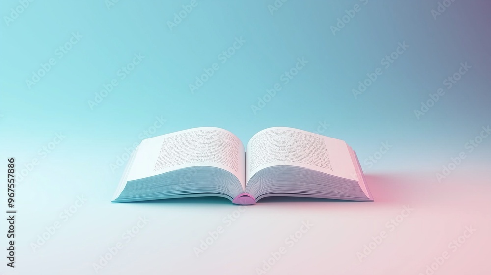 Open Book on Gradient Pastel Background Open Book on Gradient Pastel Background