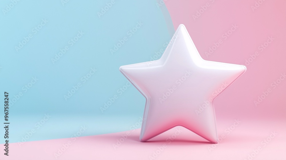 White Star on Pastel Background White Star on Pastel Background