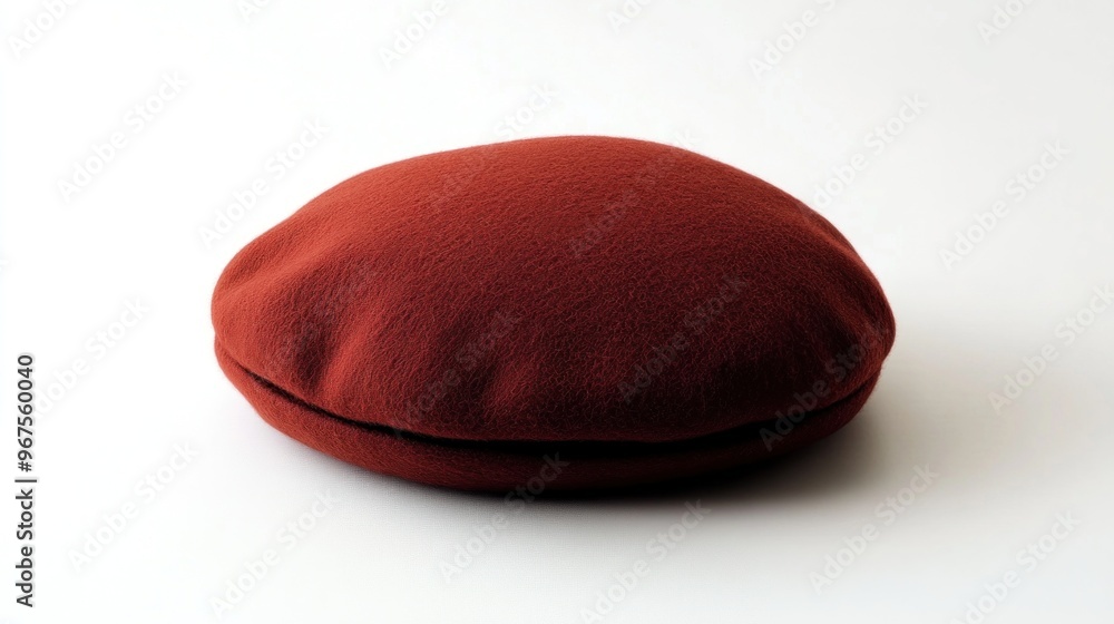 Close-Up of a Burgundy Wool Beret Hat Close-Up of a Burgundy Wool Beret Hat