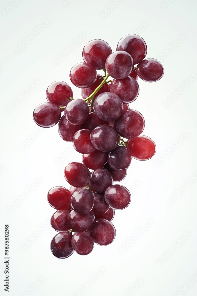 Bunch of red grapes hanging on white background Bunch of red grapes hanging on white background