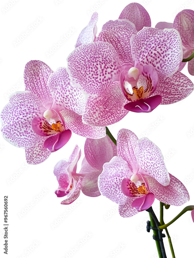 Beautiful pink orchids blooming gracefully in natural light isolated on transparent background Beautiful pink orchids blooming gracefully in natural light isolated on transparent background