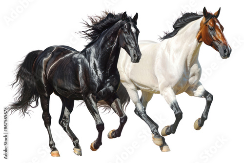 PNG Couple black horse animal horses illustration.