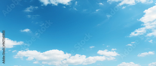 Blue Sky with White Clouds: Clear and Serene Background