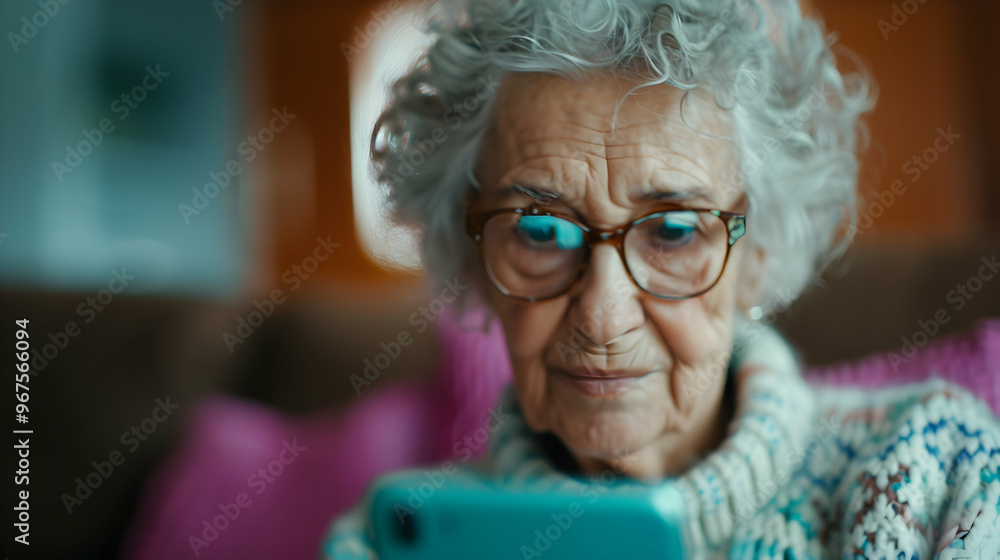 Senior Mother And Woman With Phone Home Senior Mother And Woman With Phone Home