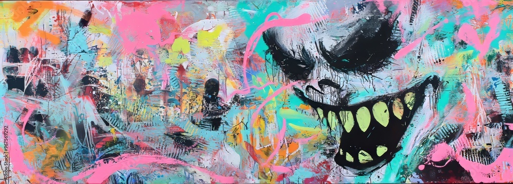 Obraz premium This colorful clown art depicts the joy and playfulness of childhood