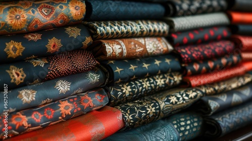 Seamless geometric pattern for Thai silk fabric, featuring intricate traditional motifs