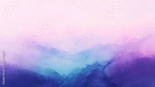 A serene watercolor landscape featuring soft hues of pink, purple, and blue, creating a calming and dreamy atmosphere.