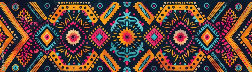 Fototapeta premium Intricate seamless pattern with geometric elements