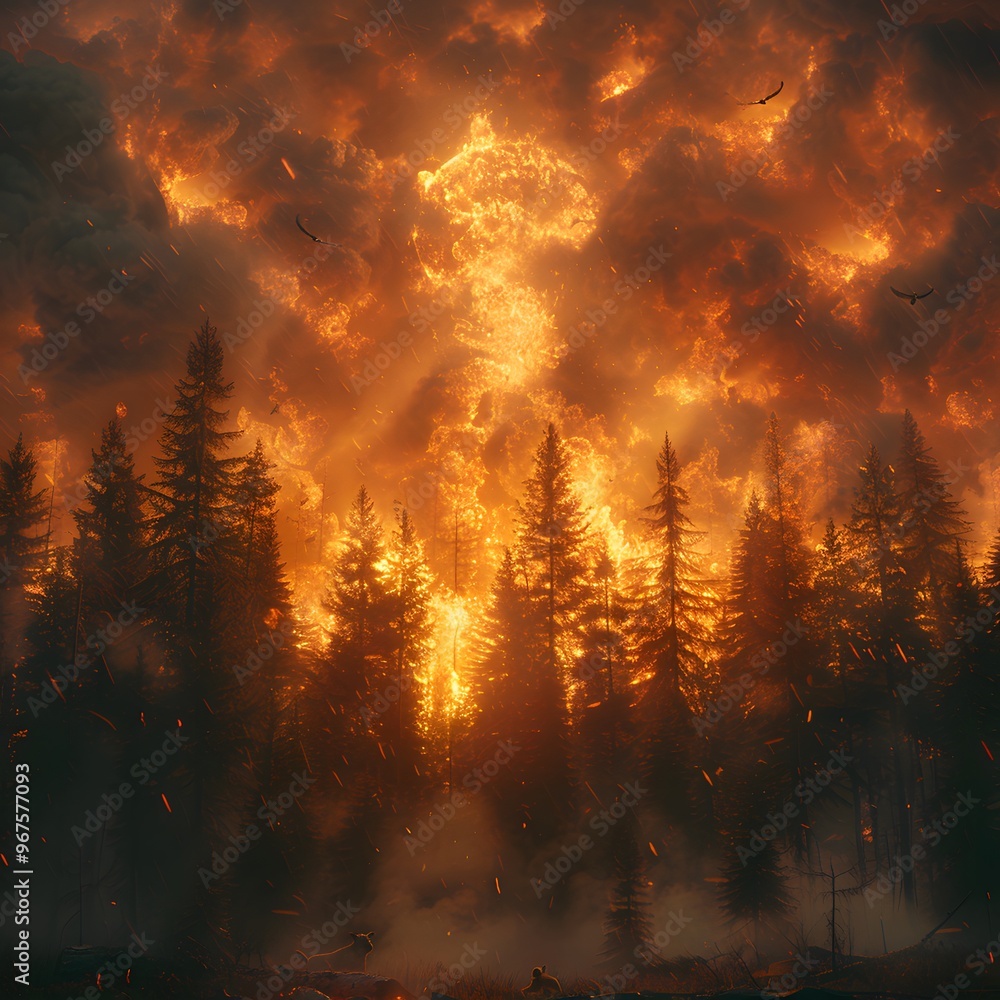 Forest on Fire: Deer's Desperate Stand Forest on Fire: Deer's Desperate Stand