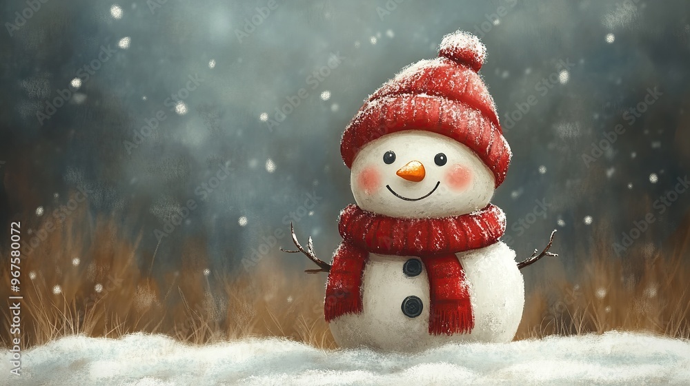Fototapeta premium childish christmas illustration, minimalistic
