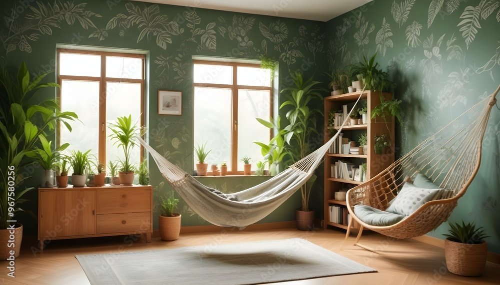 Photo interior modern design room 3d illustration; Photo interior modern design room 3d illustration;
