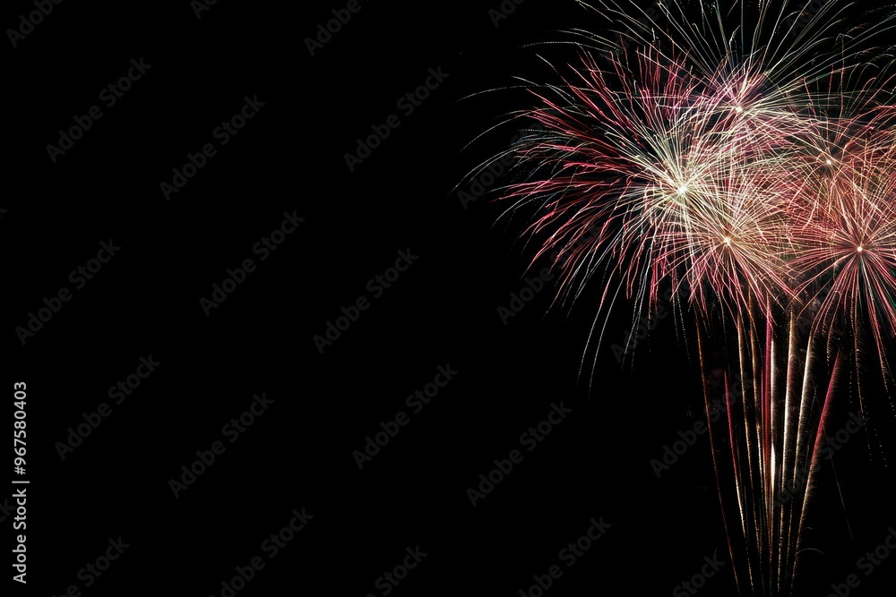 Fireworks Displaying Red and White Sparks Against a Dark Sky