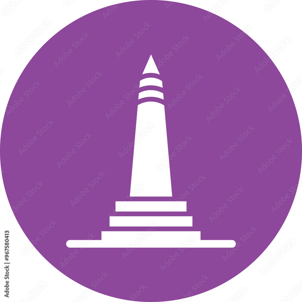 Monument glyph circle icon Monument glyph circle icon